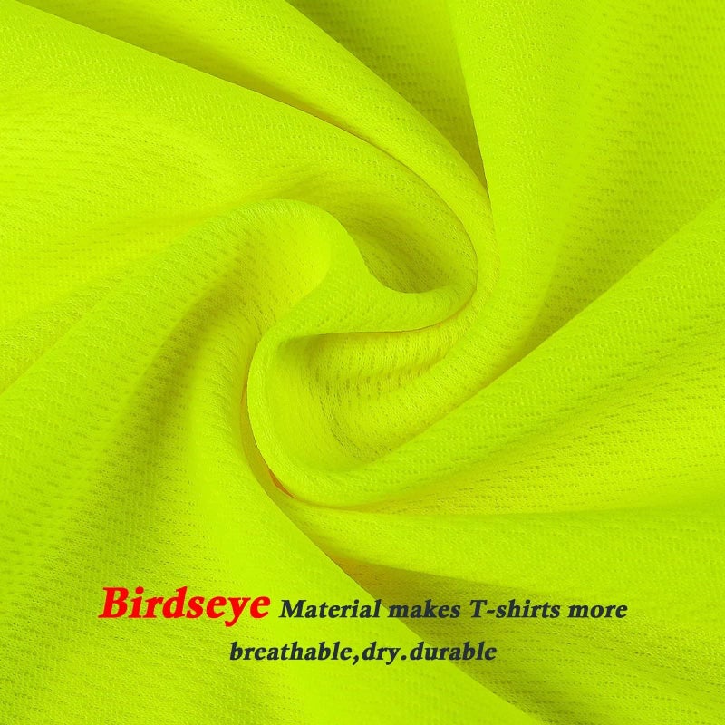 DPSAFETY High Visibility Class 3 T Shirts,Hi Vis Safety Shirts with Reflective Strips and Pocket, Long Sleeve Quick Dry Mesh Construction Work Shirt for Men/Women Black Bottom Lime,3XL - Image 4